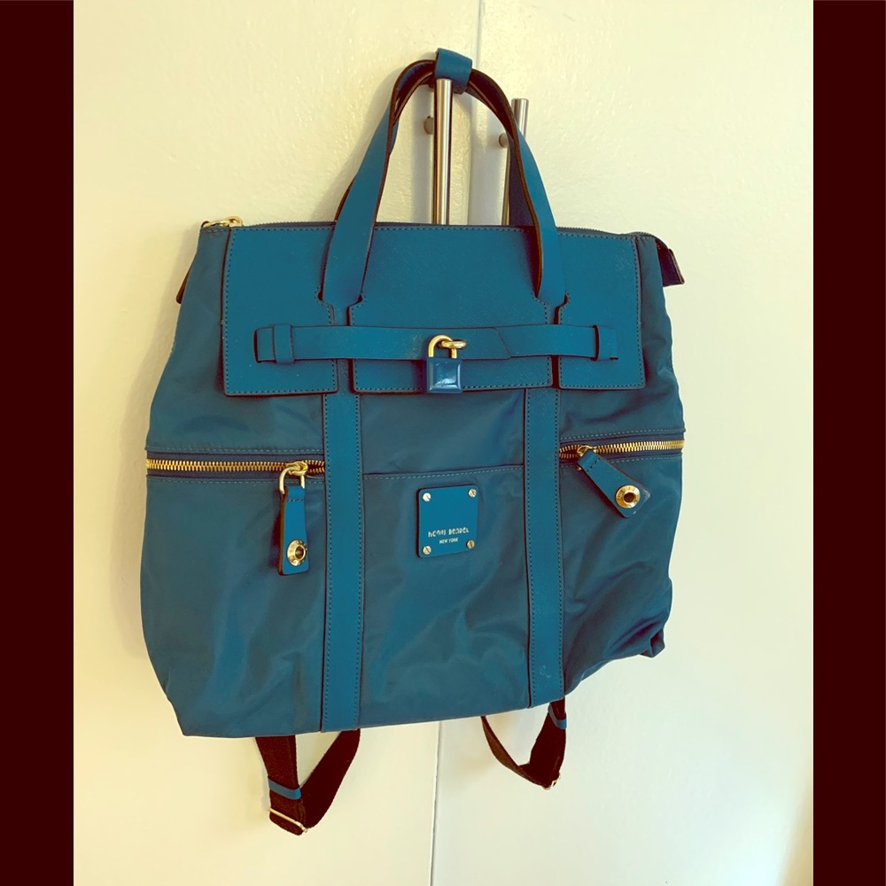 Henri Bendel Jetsetter backpack satchel, teal